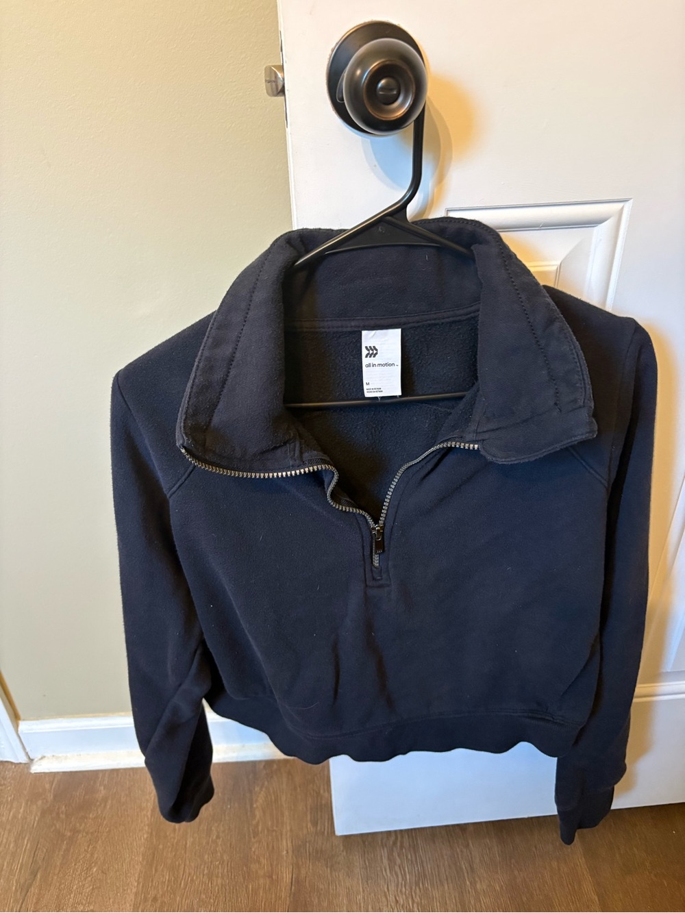 all in motion Women's Navy Quarter-Zip Crew Sweatshirt